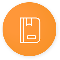 Icon image of outline of a diary . Representing self discipline